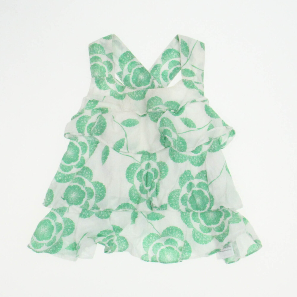 debenhams Girls White | Green Blouse size: 12-18 Months